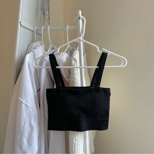 black ribbed crop top